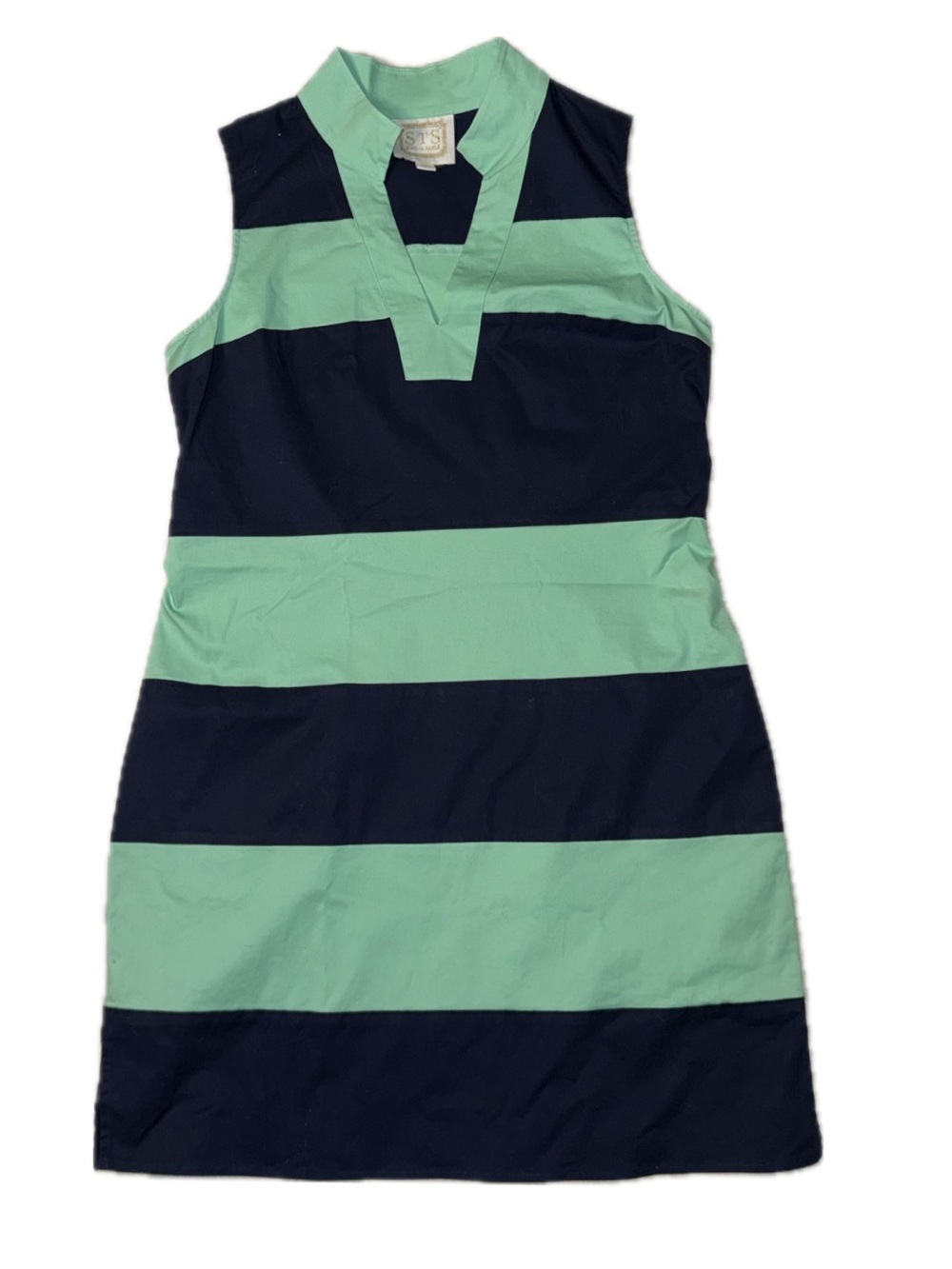 Sail to Sable Navy and Mint Striped Shift